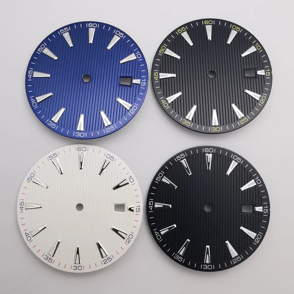 

33.5mm Luminous Black/Blue/White Sterile Watch Dial Fit Miyota 8215 8205 ST1612 DG2813,NH35 NH36,ETA 2824/2836 Movement