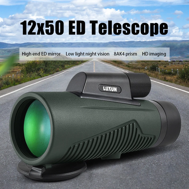 LUXUN 12X50 ED lens FMC/BAK4 prism telescope low light night vision HD telescope hunting hiking tourism bird watching telescope
LUXUN 12X50 ED lens FMC/BAK4 prism telescope low light night vision HD telescope hunting hiking tourism bird watching telescope