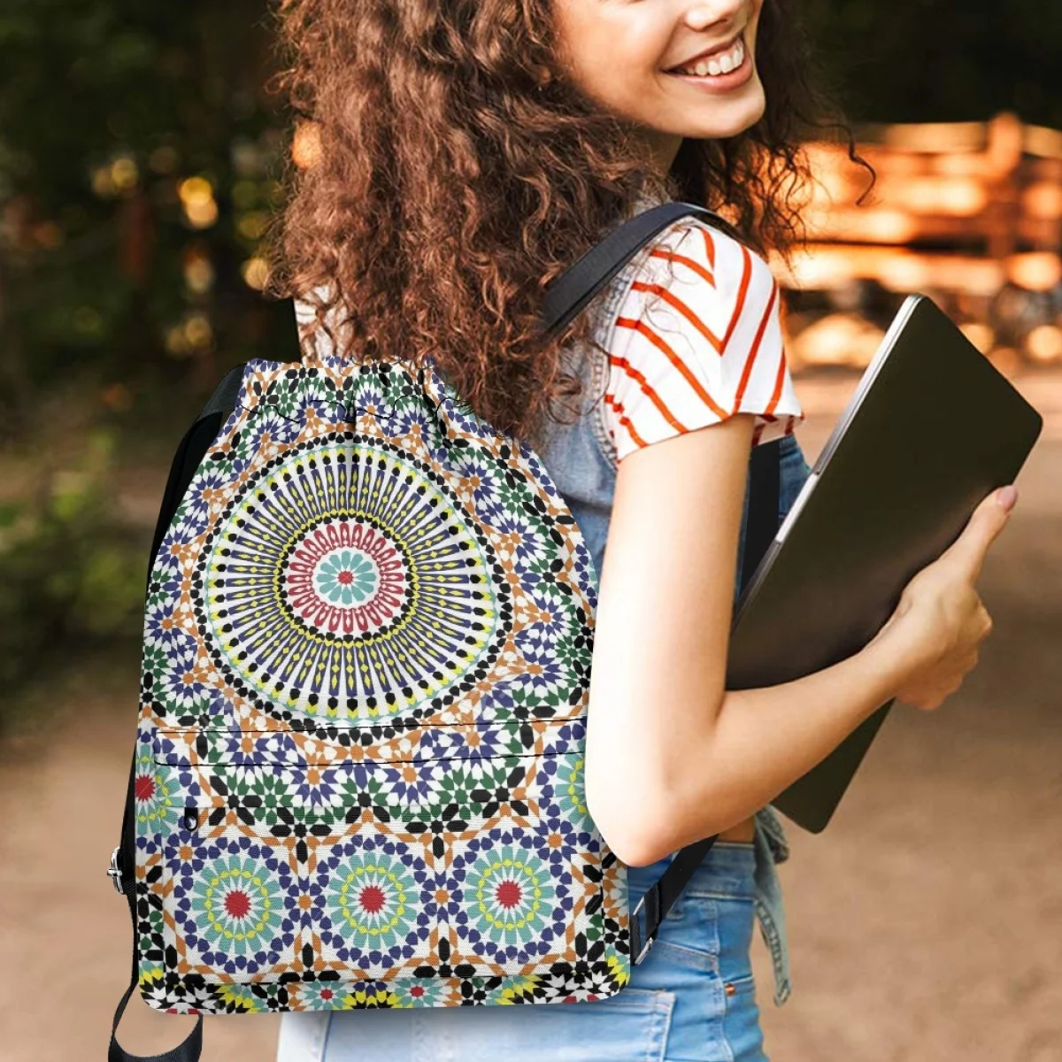 Moroccan Culture Design Women Backpack Casual Travel Shoulder Bag Foldable Girls School Bags Large Capacity Drawstring Backpacks
Moroccan Culture Design Women Backpack Casual Travel Shoulder Bag Foldable Girls School Bags Large Capacity Drawstring Backpacks
