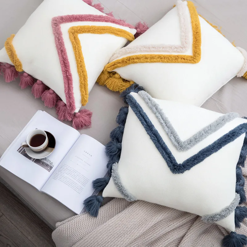 Bohemian Tassel Tufted Cushion Cover 45x45cm V Shape Stripe Knitted Throw Pillow Case Cover for Sofa Bedroom Living Room Decor
Bohemian Tassel Tufted Cushion Cover 45x45cm V Shape Stripe Knitted Throw Pillow Case Cover for Sofa Bedroom Living Room Decor