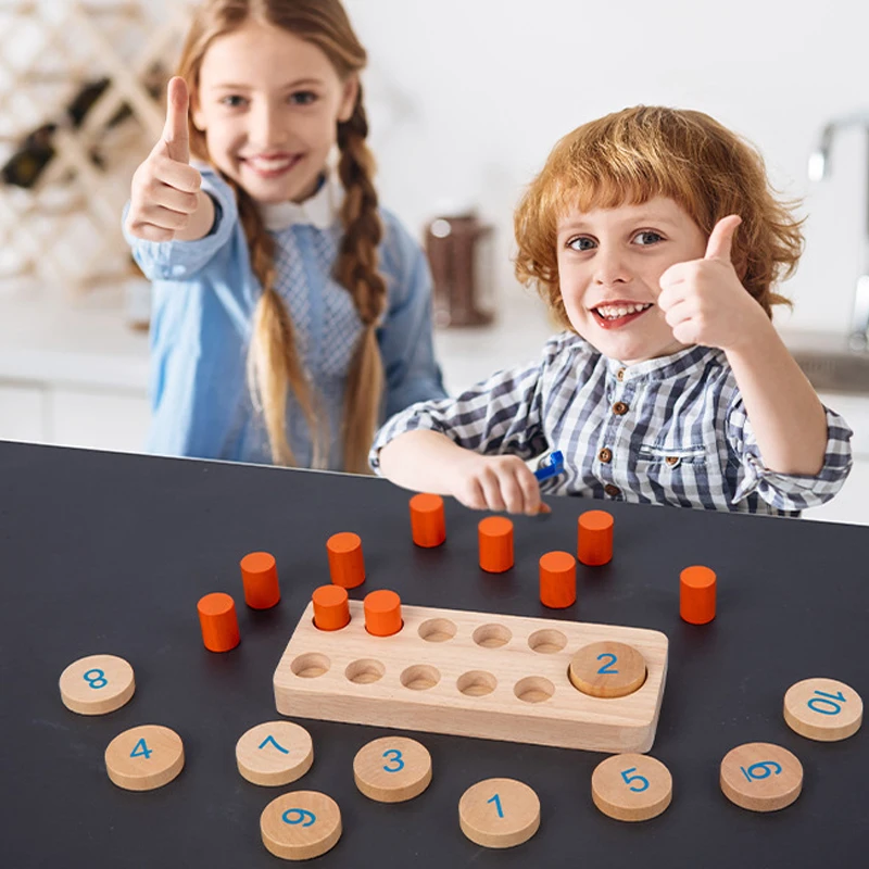 

Математические игрушки Монтессори, доска с числами, Обучающие игрушки для 3 лет, учебный пособие для обучения в классе I2266H