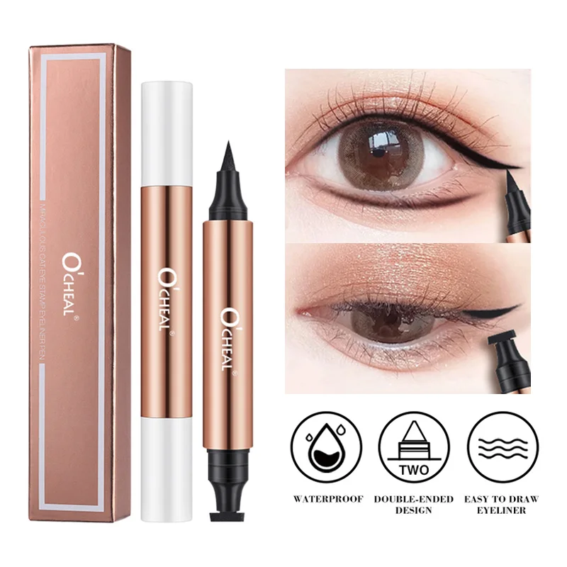 Double-ended Eyeliner Charm Triangle Stamp Black Liquid Eyeliner Pen Waterproof Fast Dry Eye Liner Pencil Women Make-up Tools
Double-ended Eyeliner Charm Triangle Stamp Black Liquid Eyeliner Pen Waterproof Fast Dry Eye Liner Pencil Women Make-up Tools