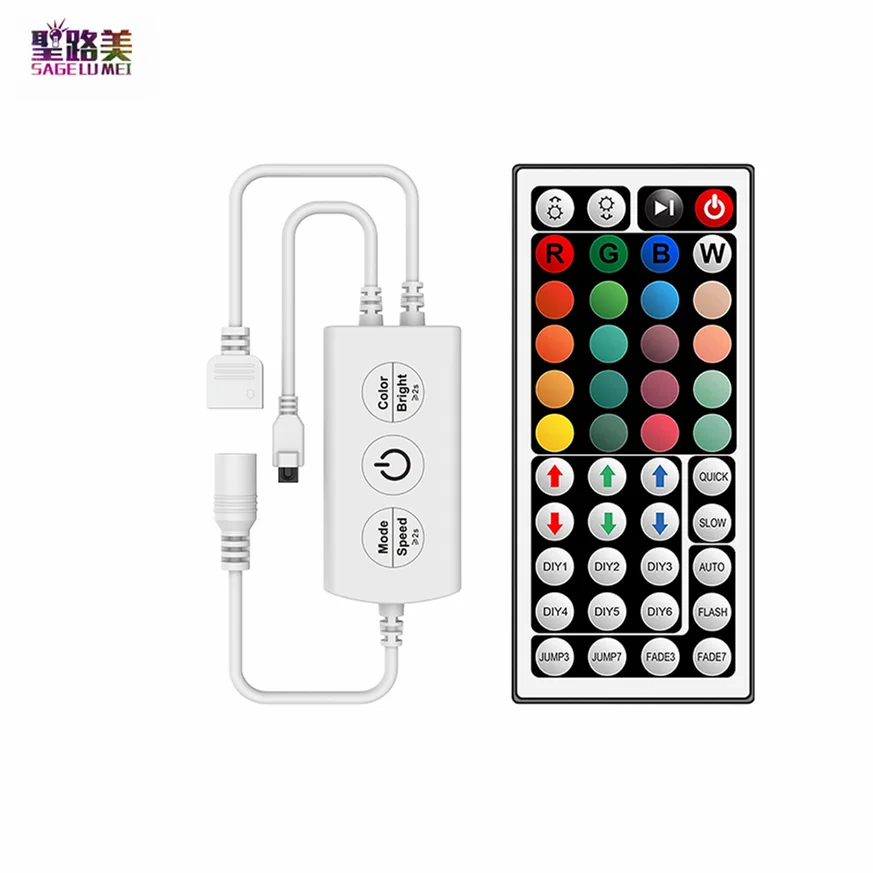 3CH*1.5A DC 12V-24V RGB Mini IR Controller Step-less Dimming 44key Remote Control F3-D For 3CH Channel Constant Voltage LED Tape
3CH*1.5A DC 12V-24V RGB Mini IR Controller Step-less Dimming 44key Remote Control F3-D For 3CH Channel Constant Voltage LED Tape
