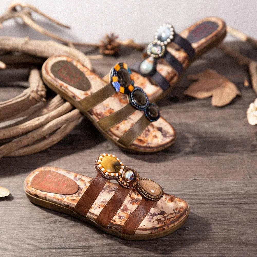 2022 New Beaded Bohemia Comfortable Clip Toe Flower Printing Casual Flat Sole Beach Sandals Comfy Leather Ladies Sandal Summer
2022 New Beaded Bohemia Comfortable Clip Toe Flower Printing Casual Flat Sole Beach Sandals Comfy Leather Ladies Sandal Summer