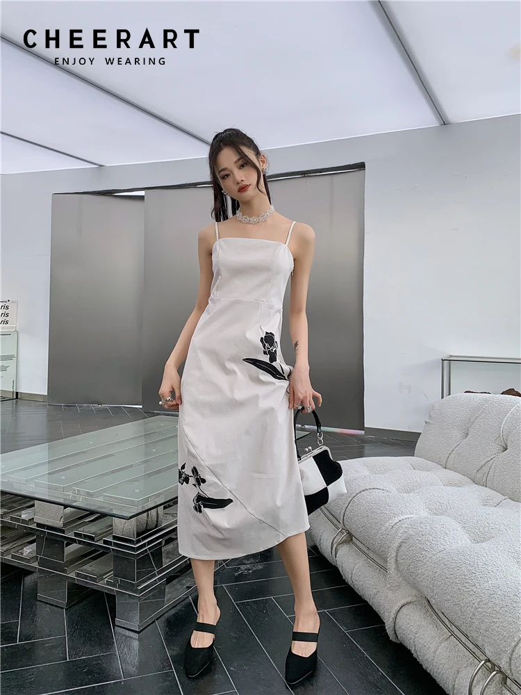 CHEERART Rose Print Summer Long Slip Dress For Women 2022 Backless A Line Tunics Spaghetti Strap Midi Dress French Style
CHEERART Rose Print Summer Long Slip Dress For Women 2022 Backless A Line Tunics Spaghetti Strap Midi Dress French Style