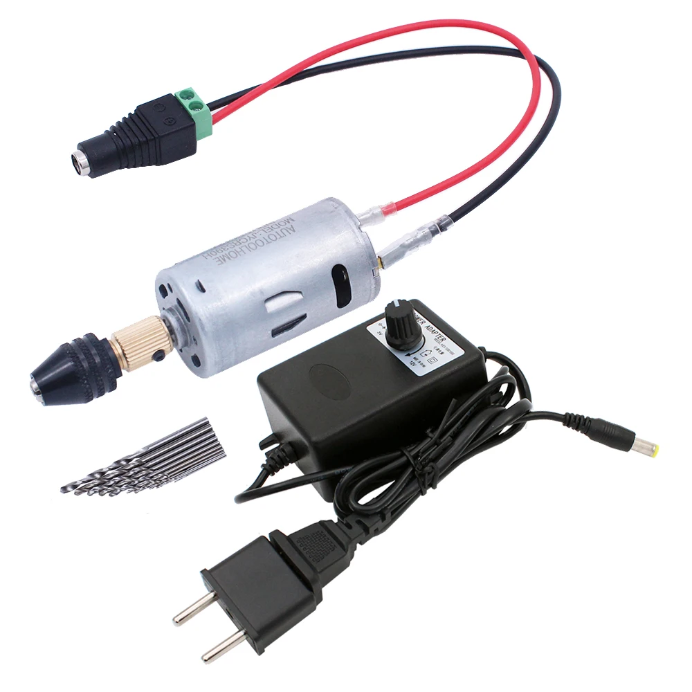 DC 12V Mini Electric Drill Electric Carving Pen Drill Rotary Tools PCB Hand Drill Press Drilling Tools With 10PCS Drill Bits
DC 12V Mini Electric Drill Electric Carving Pen Drill Rotary Tools PCB Hand Drill Press Drilling Tools With 10PCS Drill Bits