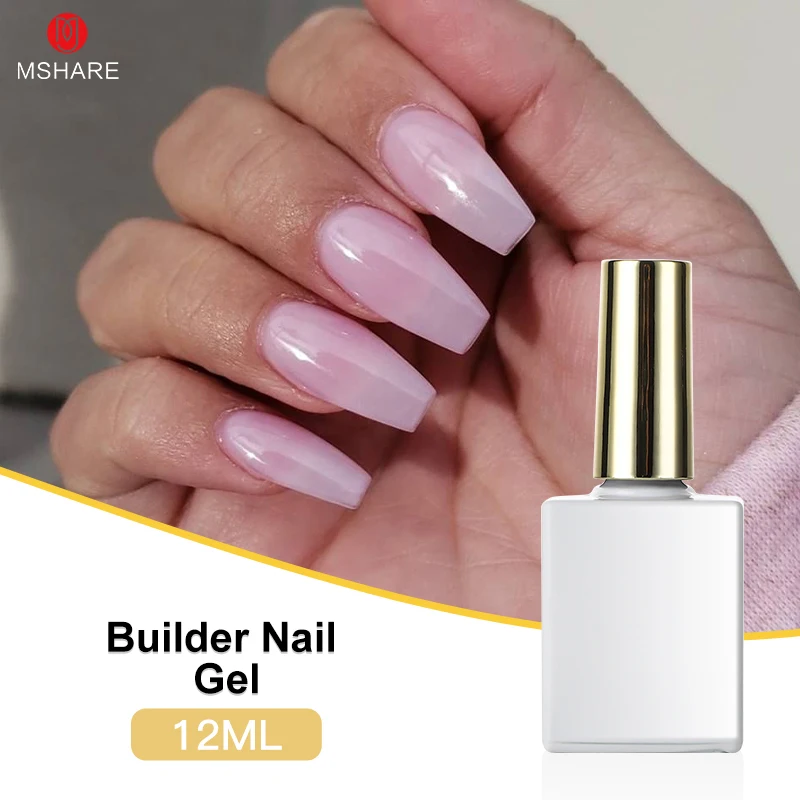 

MSHARE Milky Rose Builder Nail Gel Extension Self Leveling Quick Building Clear Pink Nails UV LED Soak Off Gel Customized LOGO