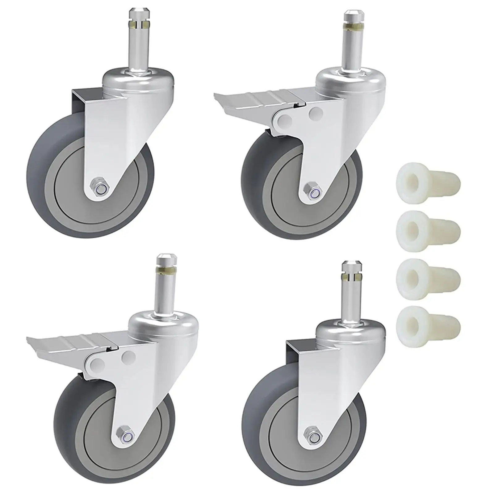 Rubber Swivel Casters 1-3/8\" Pole Length 3 Inch 4pcs 7/16\" Stem Diameter Casters For Heavy Duty TPR Non-destructive Durable
Rubber Swivel Casters 1-3/8\" Pole Length 3 Inch 4pcs 7/16\" Stem Diameter Casters For Heavy Duty TPR Non-destructive Durable