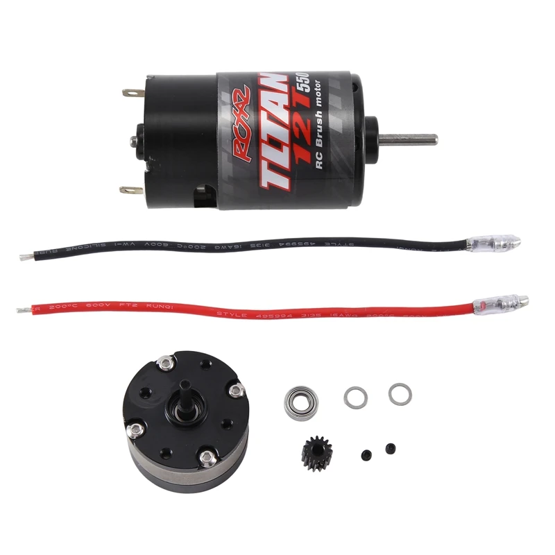 RCXAZ 550 Brushed Motor And 1:4.2 Ratio Reducer Planetary Gearbox For 1/10 RC Crawler Car Axial SCX10 TRAXXAS TRX4
RCXAZ 550 Brushed Motor And 1:4.2 Ratio Reducer Planetary Gearbox For 1/10 RC Crawler Car Axial SCX10 TRAXXAS TRX4