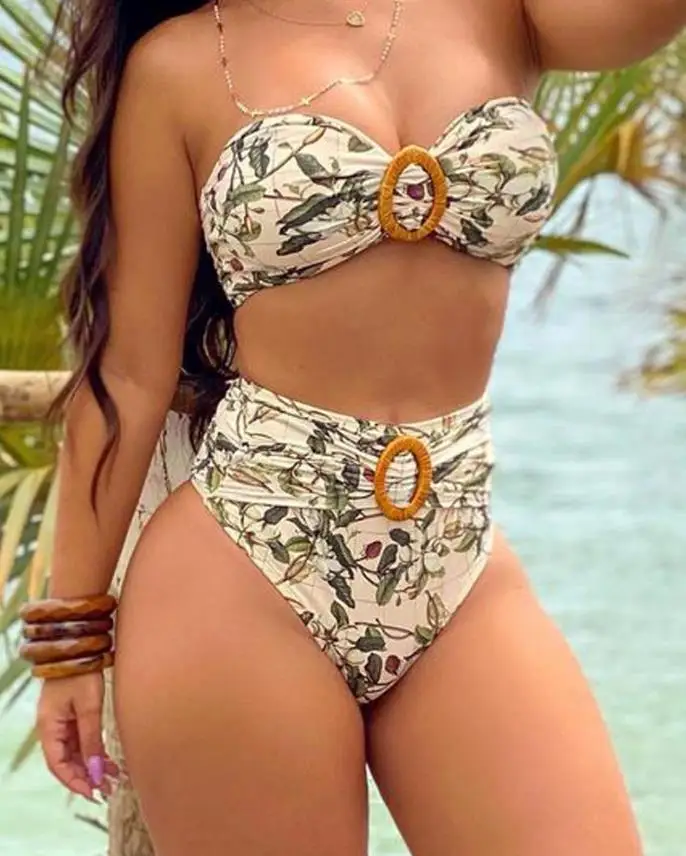 Комплект бикини женский с завышенной талией, пикантный бандо с растительным принтом, бюстгальтер без косточек, узкий облегающий пляжный костюм для отпуска, купальник на лето
Комплект бикини женский с завышенной талией, пикантный бандо с растительным принтом, бюстгальтер без косточек, узкий облегающий пляжный костюм для отпуска, купальник на лето