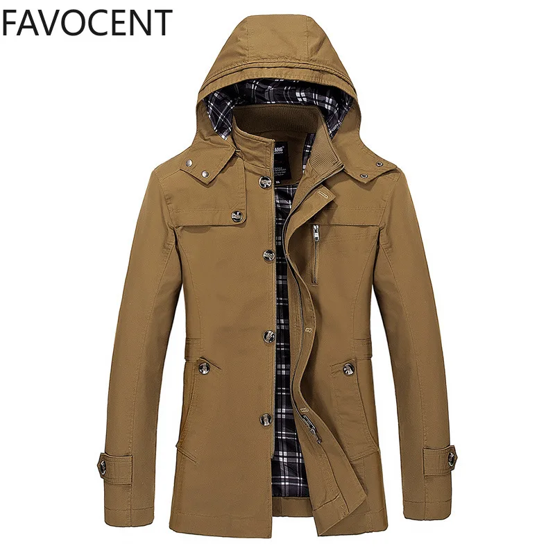 New Spring and Autumn Men's Large Size Trench Coat Korean Version of The Slim Long Men's Hooded Coat Men's Coat Thick Cotton
New Spring and Autumn Men's Large Size Trench Coat Korean Version of The Slim Long Men's Hooded Coat Men's Coat Thick Cotton