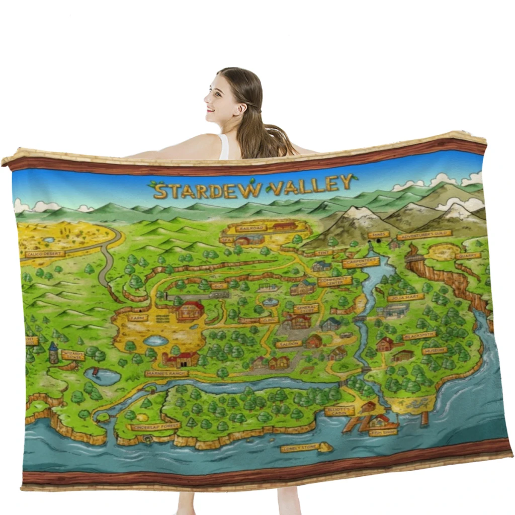 Плед Stardew Valley Map, одеяло для сна, диван, кемпинг, холодный кинотеатр или путешествия
Плед Stardew Valley Map, одеяло для сна, диван, кемпинг, холодный кинотеатр или путешествия
