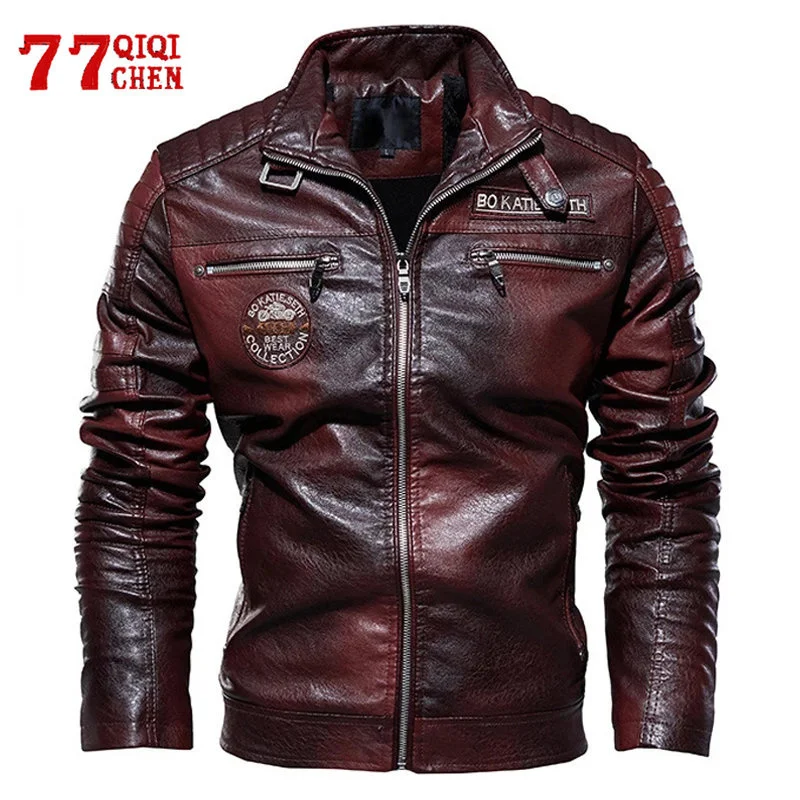 Leater Jacket Men Winter fleece Motorcycle PU Leater jacket Male Stand Collar Casual Windbreaker ropa de ombre Slim Coat
Leater Jacket Men Winter fleece Motorcycle PU Leater jacket Male Stand Collar Casual Windbreaker ropa de ombre Slim Coat