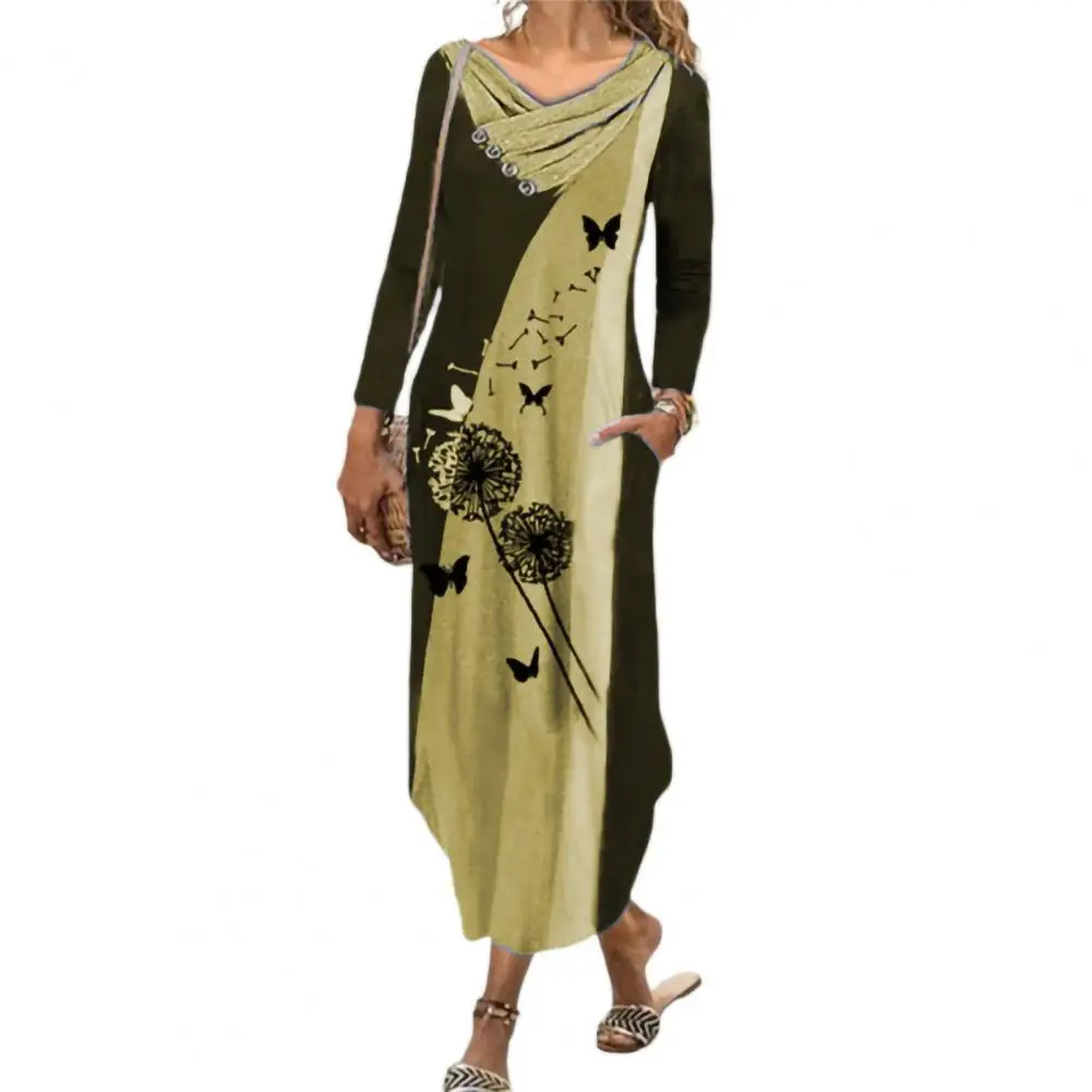 Long Sleeve Patchwork Color Slant Pockets Arc Hem Dress Flower Butterflies Printed Elegant Vintage Long Dress Female Clothing
Long Sleeve Patchwork Color Slant Pockets Arc Hem Dress Flower Butterflies Printed Elegant Vintage Long Dress Female Clothing