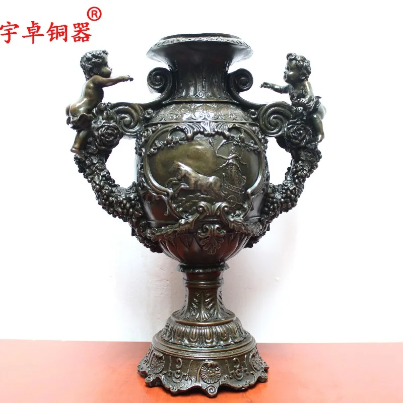 Pure Copper Vase Brass European Style Vase Children 'S Grape Home Hallway Office Figure Crafts Ornaments 
Pure Copper Vase Brass European Style Vase Children 'S Grape Home Hallway Office Figure Crafts Ornaments