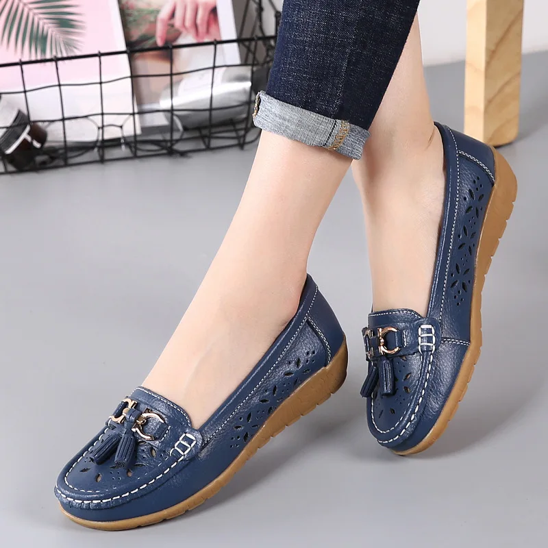 Summer Leather Women's Shoes Moccasins Platform Soft Boat Fashion Cutout Flats Casual Low Heel Nurse lolita shoes 
Summer Leather Women's Shoes Moccasins Platform Soft Boat Fashion Cutout Flats Casual Low Heel Nurse lolita shoes