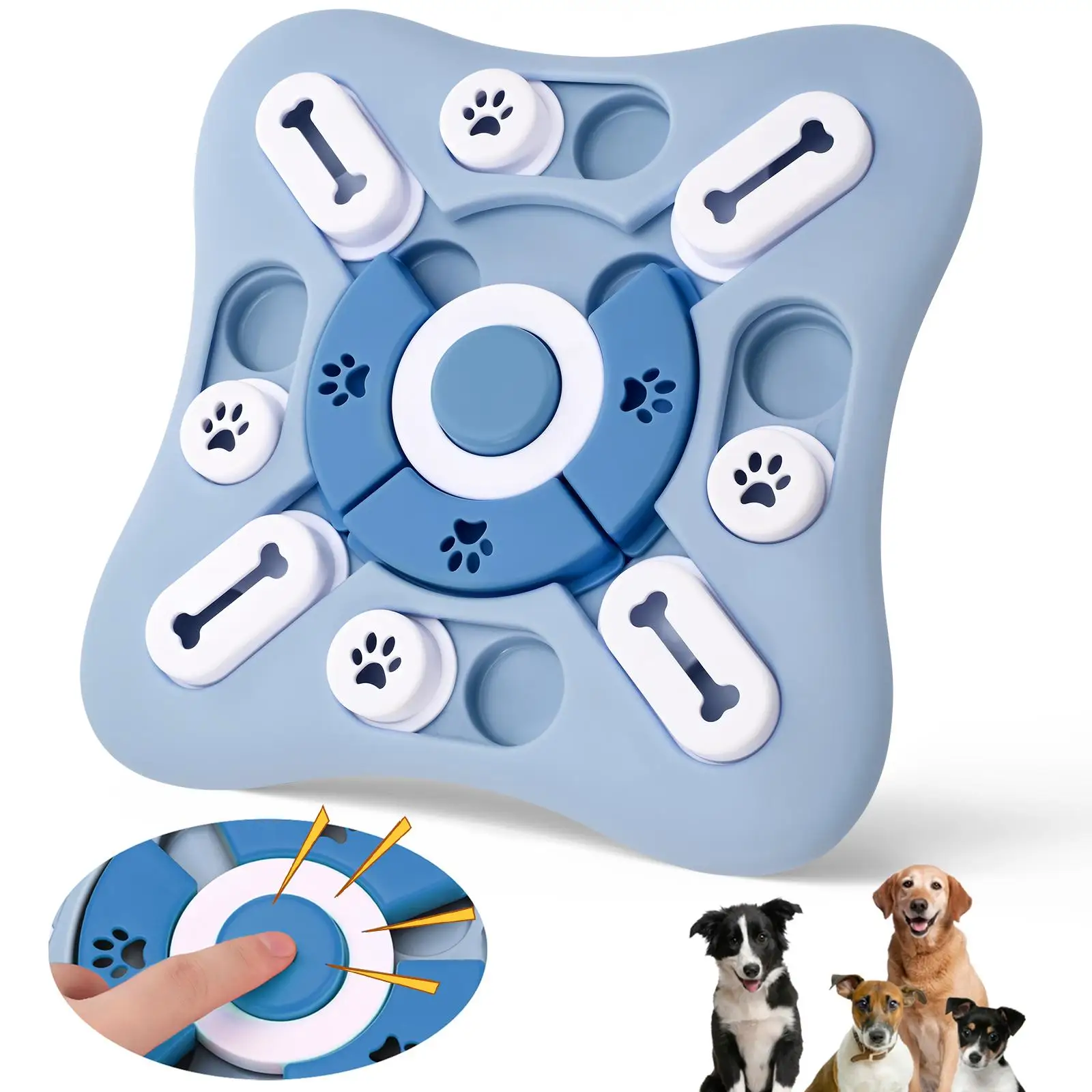 

Игрушки-пазлы для собак, медленная кормушка, интерактивный дозатор для щенков, IQ-еда, медленное питание, нескользящая чаша, игра для обучени...