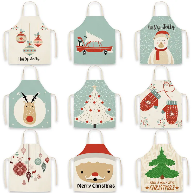Household cute cartoon Christmas printed flax apron kitchen oil -proof dust apron house cleaning tool delantal
Household cute cartoon Christmas printed flax apron kitchen oil -proof dust apron house cleaning tool delantal