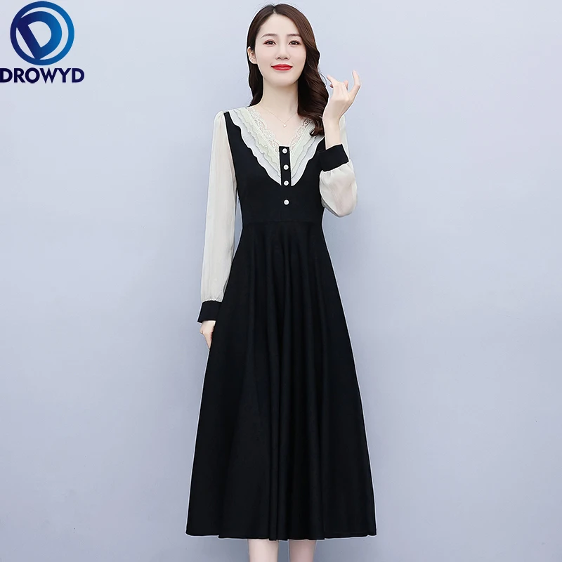 Fashion Long Sleeve V-neck Midi Dress Women Elegant Slim High Waist Mid-Length Party Dress Office Ladies Business OL Vestidos
Fashion Long Sleeve V-neck Midi Dress Women Elegant Slim High Waist Mid-Length Party Dress Office Ladies Business OL Vestidos