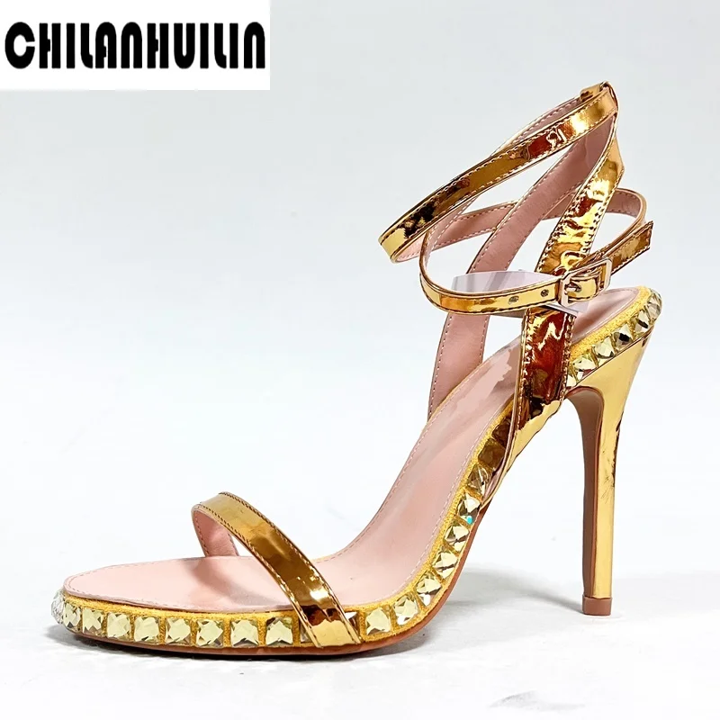 

2023 women shoes high heels strappy sandals lady fetish rivets thin high heels sandles gladiator summer luxury designer shoes