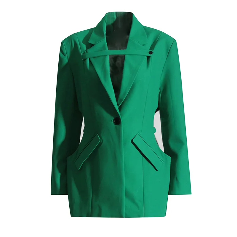 SuperAen 2023 Autumn New Fashion Lapel Coat Korean Style Hollow Waist Green High Street Blazer Coat
SuperAen 2023 Autumn New Fashion Lapel Coat Korean Style Hollow Waist Green High Street Blazer Coat