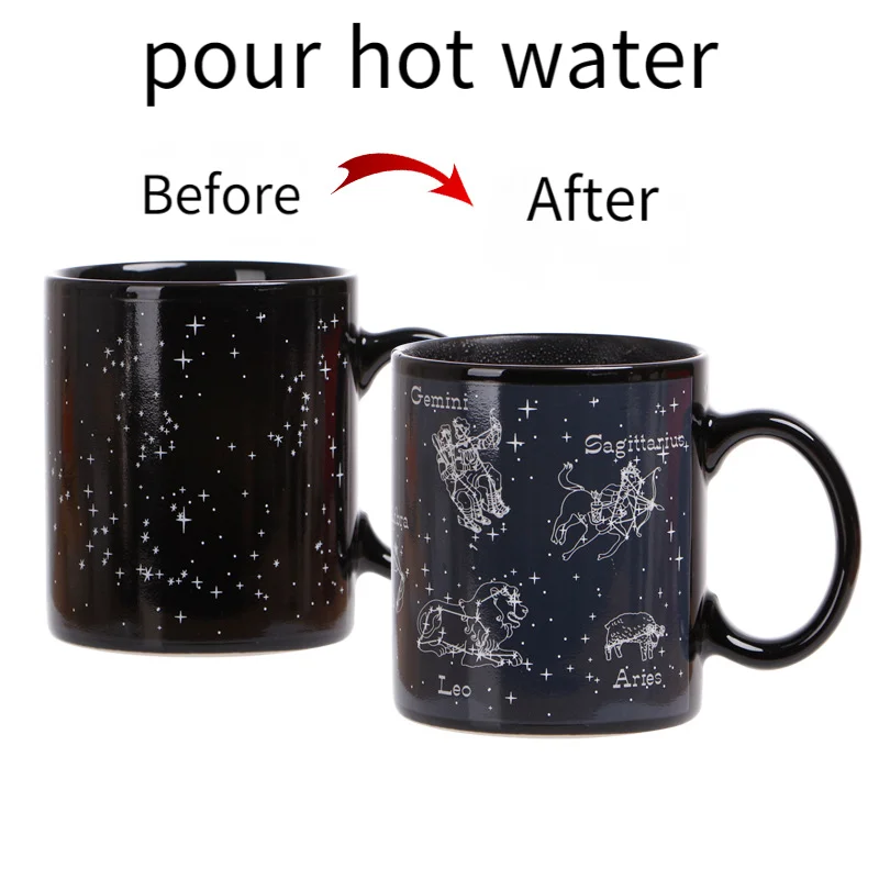 Hot Water Magic Color Changing Mug Creative Ceramics Coffee Tea Mug Drinks Breakfast Milk Cup Constellation Mug Handle Drinkware
Hot Water Magic Color Changing Mug Creative Ceramics Coffee Tea Mug Drinks Breakfast Milk Cup Constellation Mug Handle Drinkware