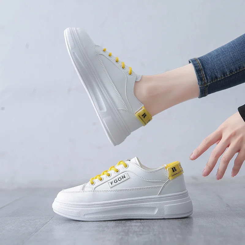 Women's Vulcanize Shoes Lace Up White Shoes Spring Comfortable Sneakers Low-top Sports Shoes Breathable Thick-soled Casual Shoes
Women's Vulcanize Shoes Lace Up White Shoes Spring Comfortable Sneakers Low-top Sports Shoes Breathable Thick-soled Casual Shoes