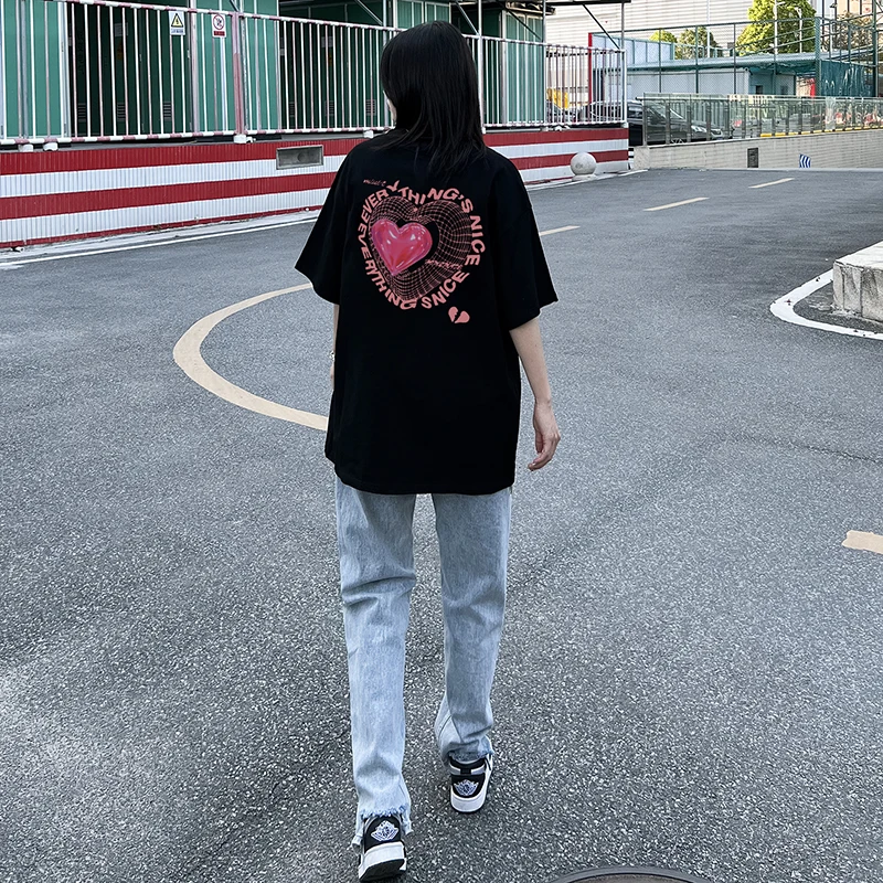 Women's American Vintage Hip Hop High Street T-shirt Loose Plus Size Cotton Love Graphics Short Sleeve Ins Fashion Brand Clothes
Women's American Vintage Hip Hop High Street T-shirt Loose Plus Size Cotton Love Graphics Short Sleeve Ins Fashion Brand Clothes