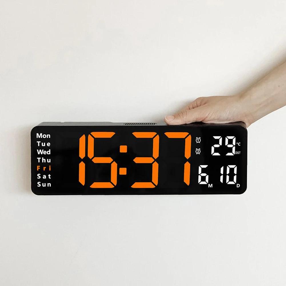 LED Digital Wall Clock Temperature Date Display Alarm Clock Home Decor 13Inch Screen Temperature Date Day Display Electronic LED
LED Digital Wall Clock Temperature Date Display Alarm Clock Home Decor 13Inch Screen Temperature Date Day Display Electronic LED