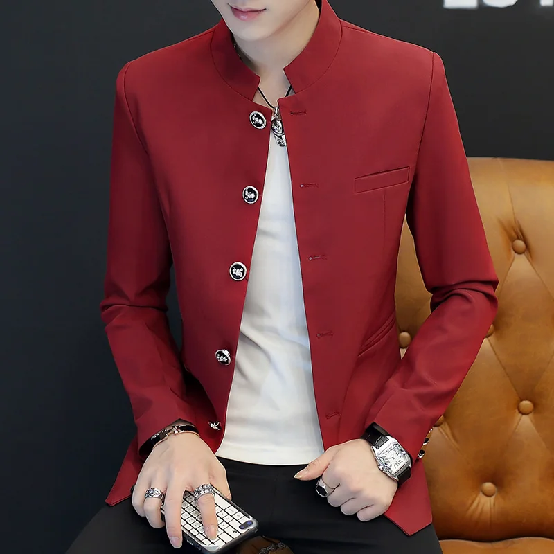 Men's Personality Stand-up Collar Jacket Youth Korean Handsome Chinese Tunic Trend Casual Men's Spring and Autumn Simple Jacket
Men's Personality Stand-up Collar Jacket Youth Korean Handsome Chinese Tunic Trend Casual Men's Spring and Autumn Simple Jacket