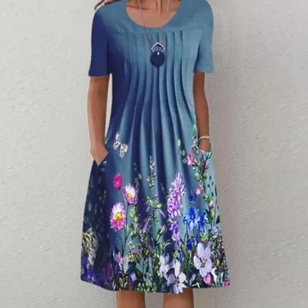 Summer Dress Soft-touching 6 Sizes Short Sleeve Pleat Design Beach Dress Women Dress for Holiday
Summer Dress Soft-touching 6 Sizes Short Sleeve Pleat Design Beach Dress Women Dress for Holiday