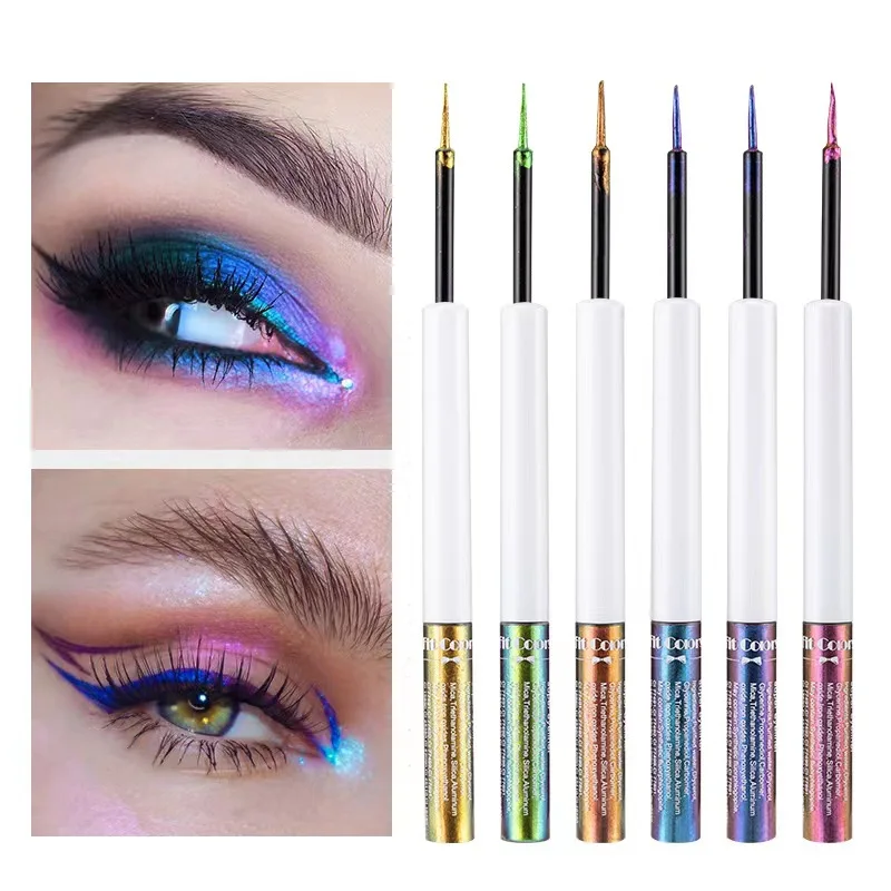 

Chameleons Liquid Eyeliner Pearl Gloss Shiny Metallic Eyeshadow Liner Multi Chrome Color Aurora Glitter Pigment Eye Makeup