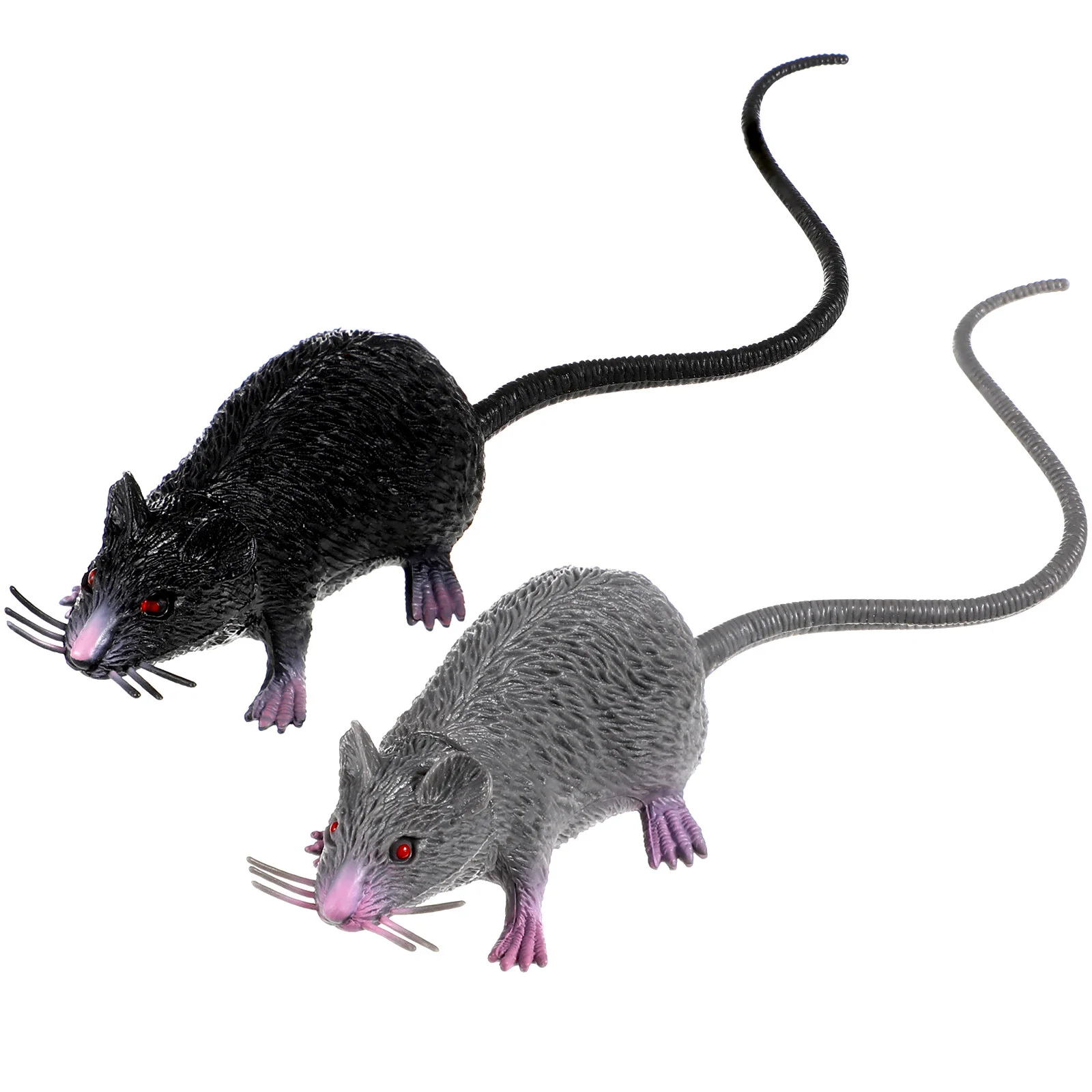 

2 Pcs Realistic Mice Toys Lifelike Mice Creepy Toys Spooky Fake Rat Figures Tricks Pranks Props