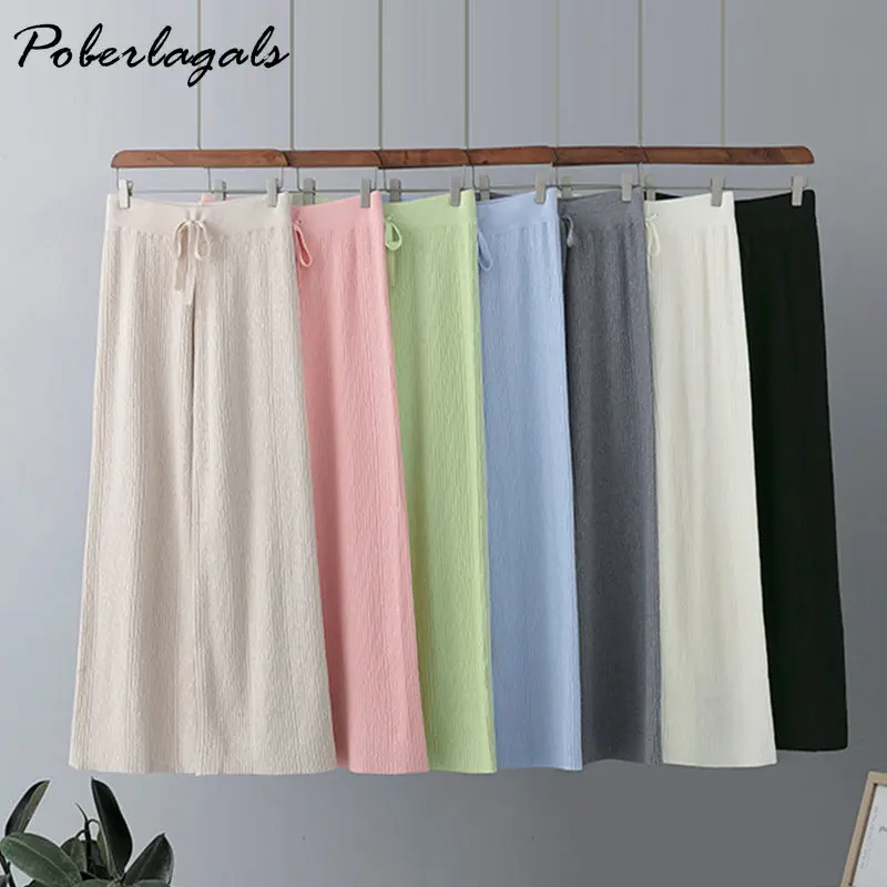 Women Drape Wool Knitted Wide Leg Pants Solid 2022 Autumn Winter Female High Waist Loose outer Wear Straight Warm Soft Pants
Women Drape Wool Knitted Wide Leg Pants Solid 2022 Autumn Winter Female High Waist Loose outer Wear Straight Warm Soft Pants