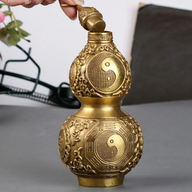 Pure brass open eight trigram gourd decoration home decoration fortune home interior open cover fenugreek Chinese decoration
Pure brass open eight trigram gourd decoration home decoration fortune home interior open cover fenugreek Chinese decoration