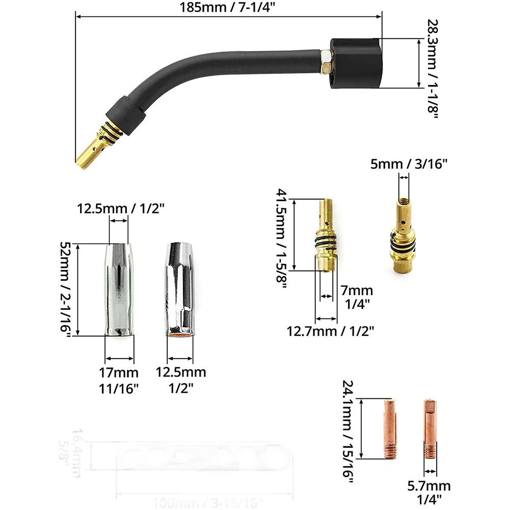 Replace damaged Mig Torch parts of your Chicago Electric Welder with our Contact Tips Nozzles and Torch Neck AK15 set
Replace damaged Mig Torch parts of your Chicago Electric Welder with our Contact Tips Nozzles and Torch Neck AK15 set