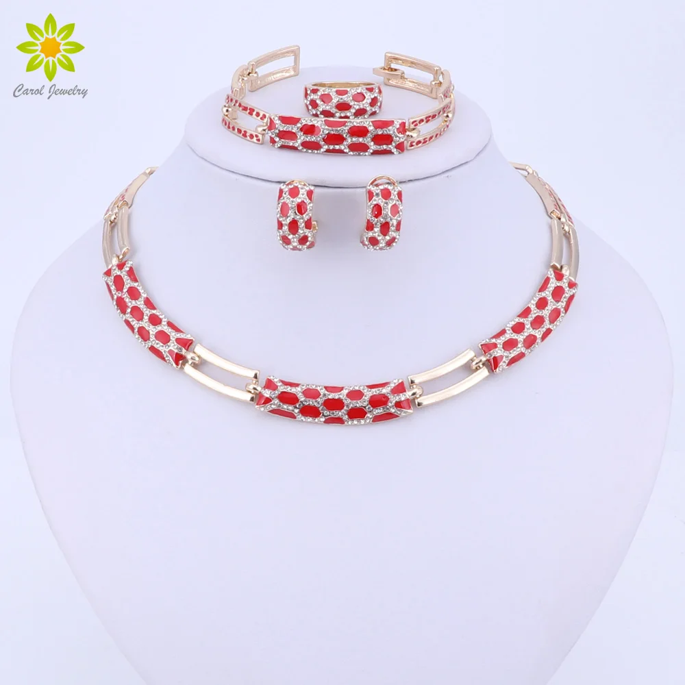 African Beads Jewelry Sets Fashion Wedding Accessories Women Crystal Gold Color Necklace Earrings Set Nigerian Dress Collar
African Beads Jewelry Sets Fashion Wedding Accessories Women Crystal Gold Color Necklace Earrings Set Nigerian Dress Collar