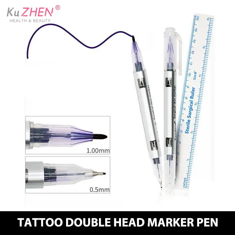 Tattoo Marker Pen With Measuring Ruler Microblading Positioning Surgical Eyebrow Tattoo Skin Marker Pen Tool Accessories тату
Tattoo Marker Pen With Measuring Ruler Microblading Positioning Surgical Eyebrow Tattoo Skin Marker Pen Tool Accessories тату