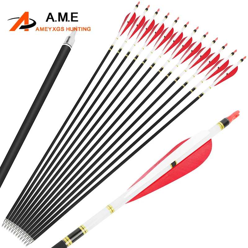 New Archery Mixed Carbon Arrow 31.5inch 500 Spine ID 6.2mm OD 7.8mm 4/5inch Turkey Feather Recurve Compound Bow Hunting Shooting
New Archery Mixed Carbon Arrow 31.5inch 500 Spine ID 6.2mm OD 7.8mm 4/5inch Turkey Feather Recurve Compound Bow Hunting Shooting