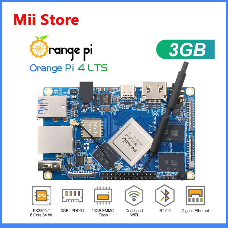 Orange Pi 4 LTS 3 ГБ LPDDR4 + 16 Гб EMMC, проекционная микросхема, поддержка Wi-Fi + BT5.0,Gigabit Ethernet, работает на Android,Ubuntu,Debian OS
Orange Pi 4 LTS 3 ГБ LPDDR4 + 16 Гб EMMC, проекционная микросхема, поддержка Wi-Fi + BT5.0,Gigabit Ethernet, работает на Android,Ubuntu,Debian OS