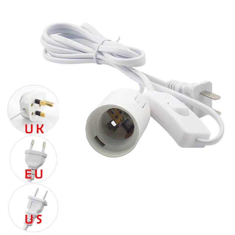 1.8M E27 Power Cord Lamp Base Holder Cable switch Socket Converters electric EU US UK plug Light wire Adapter for led Lamp Bulb
1.8M E27 Power Cord Lamp Base Holder Cable switch Socket Converters electric EU US UK plug Light wire Adapter for led Lamp Bulb
