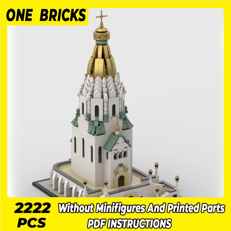 

Moc Building Blocks Street View Russian Memorial Church Technical Bricks DIY Assembly Construction Toys For Childr Holiday Gifts