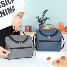 Large Capacity Square Thermal Lunch Bags Portable Cooler Bag Insulated Food Bags for Work School Picnic Bento Bags with Zipper