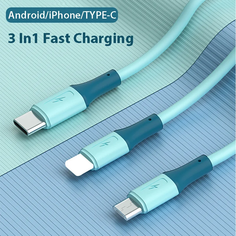 3 In 1 Charger USB C Cable Type C Micro Fast Charging Data Cord for iPhone 11 12 13 Pro Max Samsang Galexy Xiaomi 11 USB C Cable
3 In 1 Charger USB C Cable Type C Micro Fast Charging Data Cord for iPhone 11 12 13 Pro Max Samsang Galexy Xiaomi 11 USB C Cable