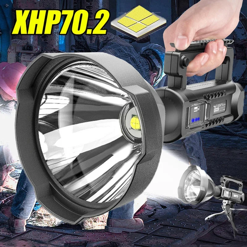 XHP70 Rechargeable LED Flashlight Powerful Torch Waterproof Fishing Light High Power USB Searchlight Power Bank Camping Hiking
XHP70 Rechargeable LED Flashlight Powerful Torch Waterproof Fishing Light High Power USB Searchlight Power Bank Camping Hiking