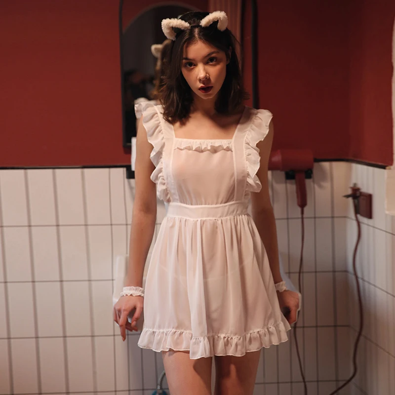 Young Girl Sexy Lingerie Maid Student Uniform Cosplay Chiffon Lace Summer Cute Perspective Hot Backless Nightdress Pajamas Set
Young Girl Sexy Lingerie Maid Student Uniform Cosplay Chiffon Lace Summer Cute Perspective Hot Backless Nightdress Pajamas Set