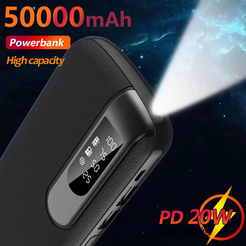 50000mAh Portable Mobile Power Bank with Digital Display and Power Display 2 USB External Power Charger for Xiaomi Phone Samsung
50000mAh Portable Mobile Power Bank with Digital Display and Power Display 2 USB External Power Charger for Xiaomi Phone Samsung