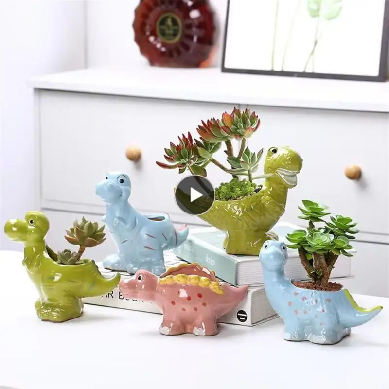 Cartoon Desktop Potted With Drain Holes Mini Flower Pot 15*6cm Dinosaur Shaped Ceramic Flower Pot Garden Decoration Potted Plant
Cartoon Desktop Potted With Drain Holes Mini Flower Pot 15*6cm Dinosaur Shaped Ceramic Flower Pot Garden Decoration Potted Plant