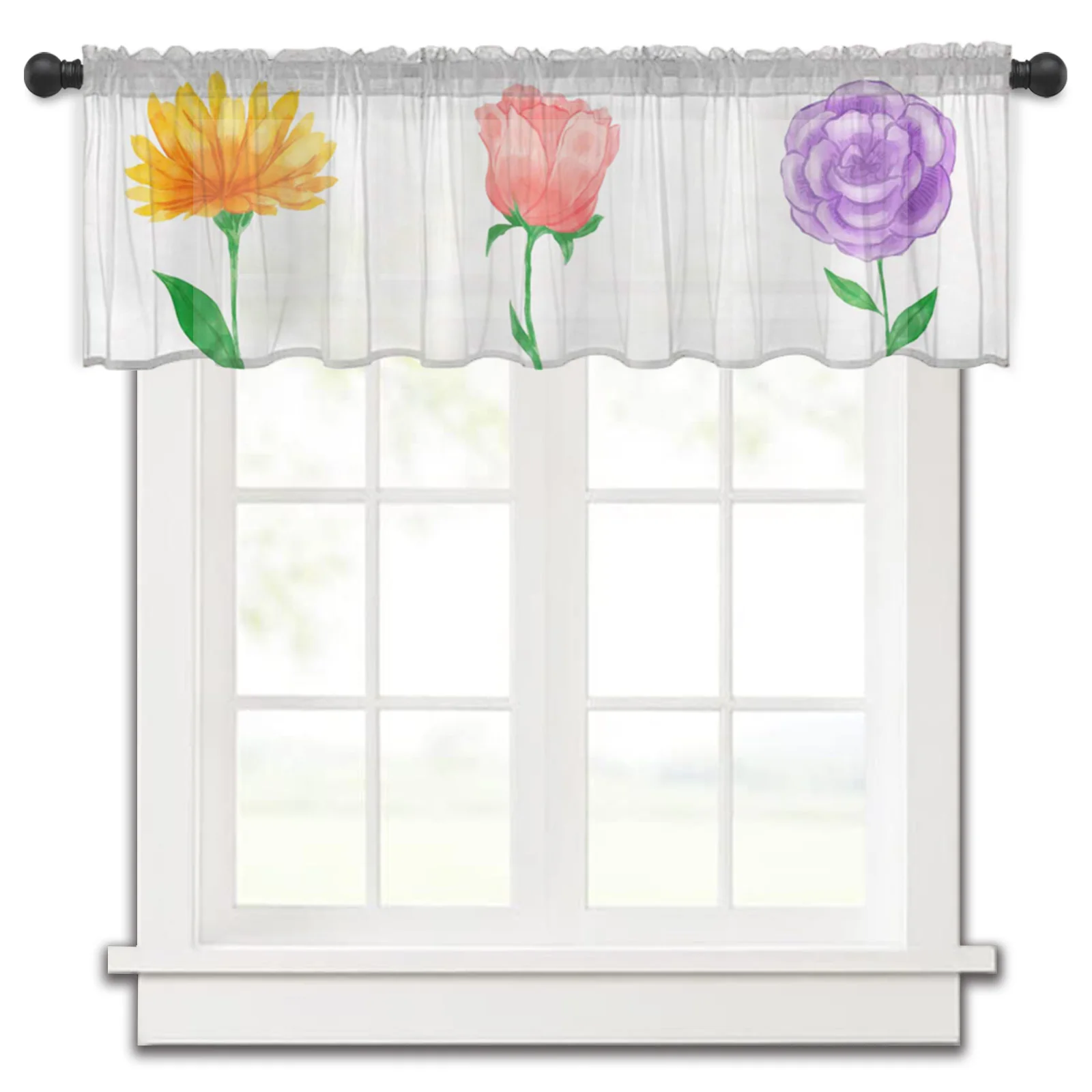 Flower Plant Watercolor Color Kitchen Small Window Curtain Tulle Sheer Short Curtain Bedroom Living Room Home Decor Voile Drapes
Flower Plant Watercolor Color Kitchen Small Window Curtain Tulle Sheer Short Curtain Bedroom Living Room Home Decor Voile Drapes