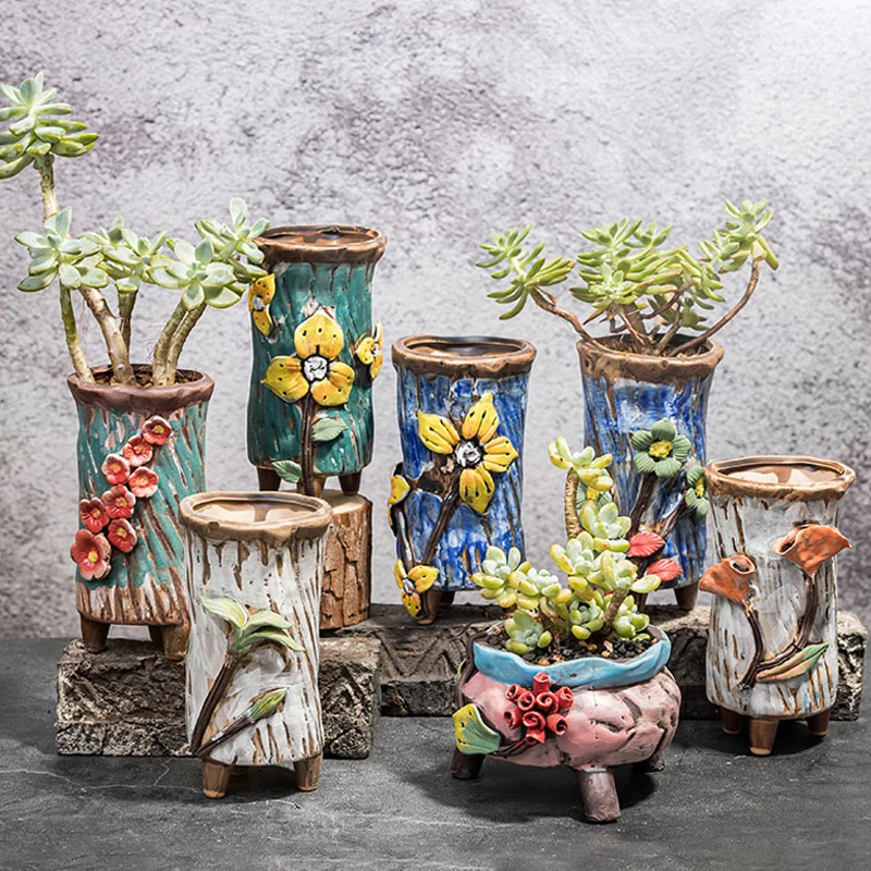 Home Garden Decoration Stoneware Flower Pot Handmade Sticky Flower Pot Retro Succulent Plant Bonsai Potted Decoration Planter
Home Garden Decoration Stoneware Flower Pot Handmade Sticky Flower Pot Retro Succulent Plant Bonsai Potted Decoration Planter